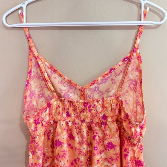 4/$10🎄La Vie En Rose Coral and Pink Floral Babydoll Chemise - Picture 9 of 11